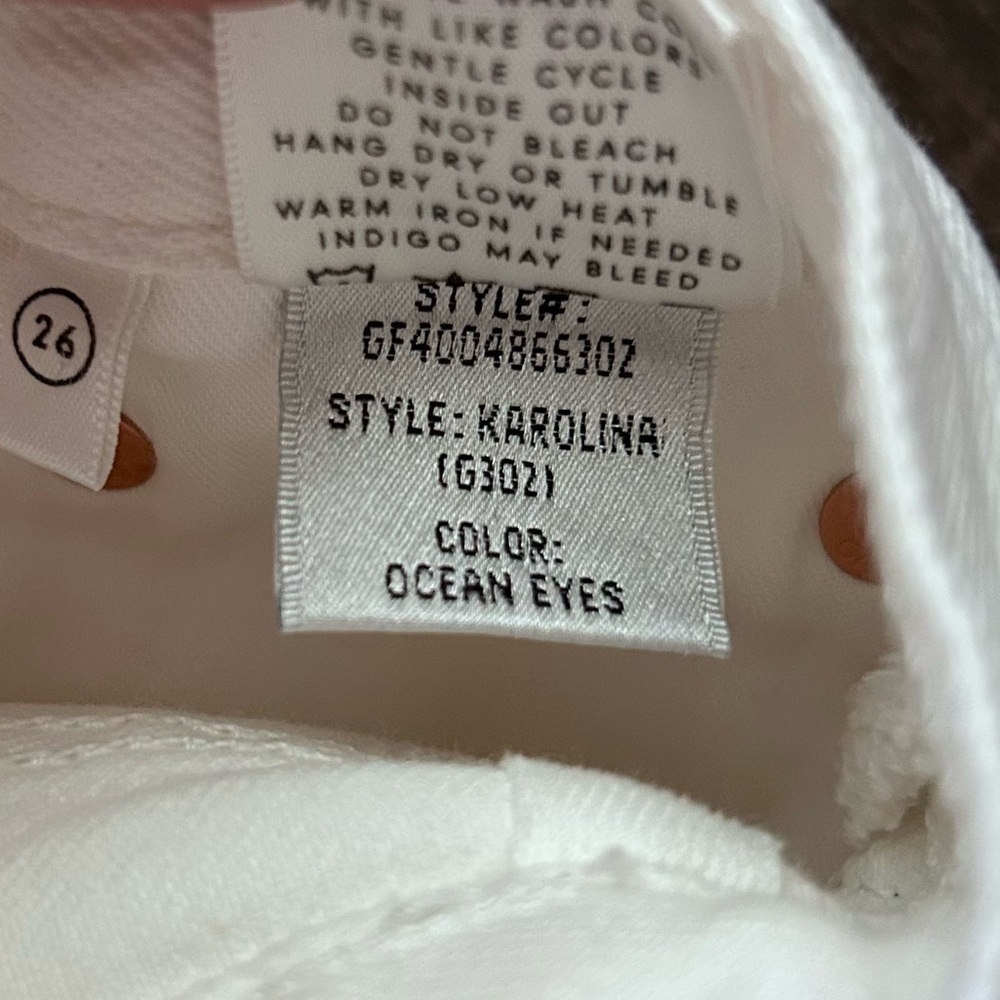 GRLFRND Karolina High Rise Jeans in Ocean Eyes White Sz 26 - Picture 11 of 11